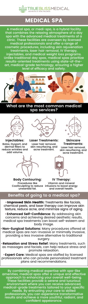 True Bliss Medical offers a variety of advanced medspa treatments in Verona, NJ, designed to enhance your appearance and well-being. Whether you're looking for Botox, laser hair removal, or skin rejuvenation services, our skilled team led by Dr. Alexander Rios, MD, is dedicated to providing personalized care and effective results. If you're seeking a trusted medspa experience, visit us today to discover how we can help you achieve your beauty goals. For more information, contact us or book an appointment online. We are conveniently located at 96 Pompton Ave Suite 102, Verona, NJ 07044.